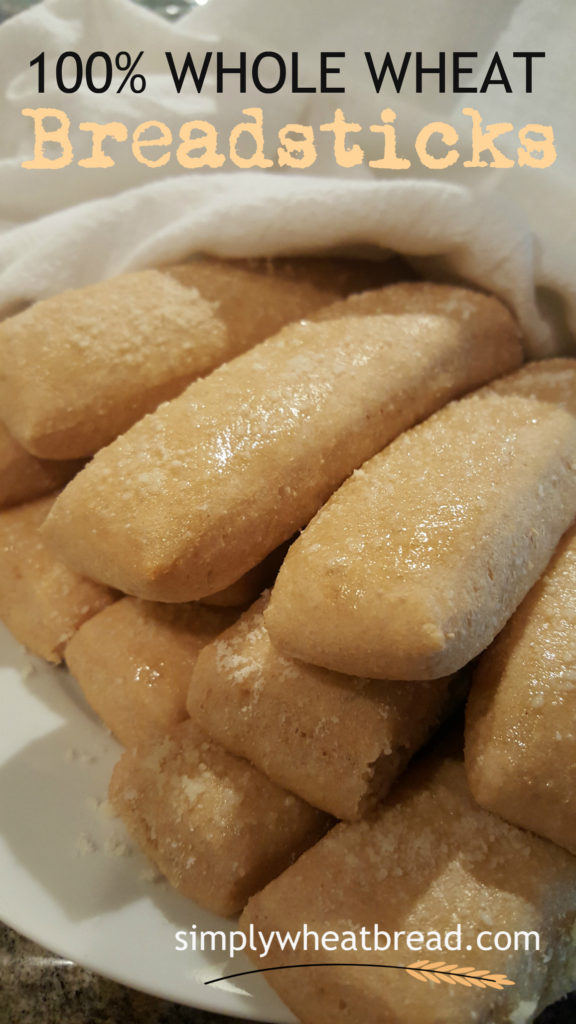 Soft and Delicious 100% Whole Wheat Breadsticks (Better than Little Caesar's!)
